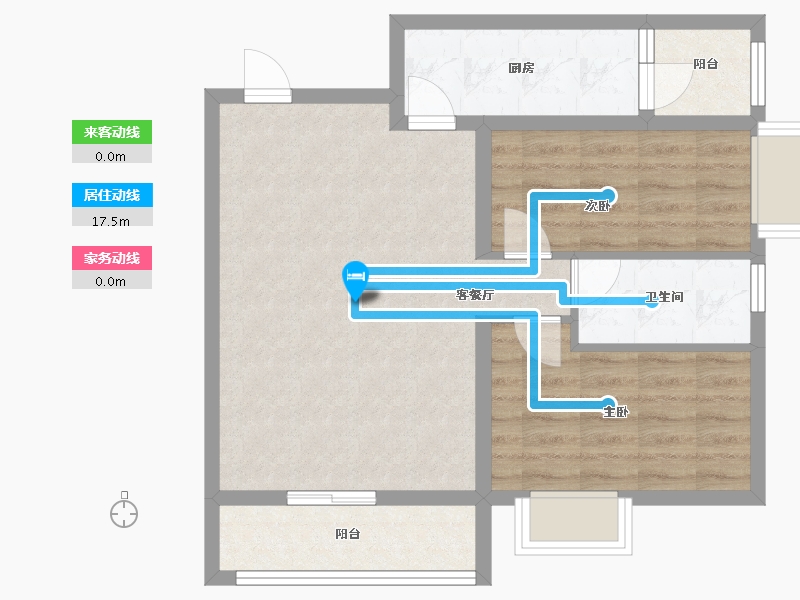 海南省-海口市-菏建海景湾-67.22-户型库-动静线