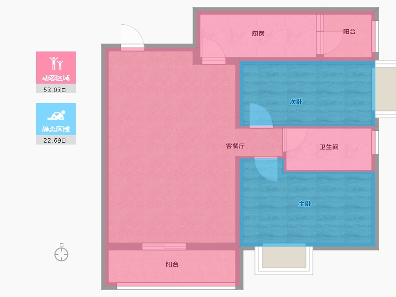 海南省-海口市-菏建海景湾-67.22-户型库-动静分区