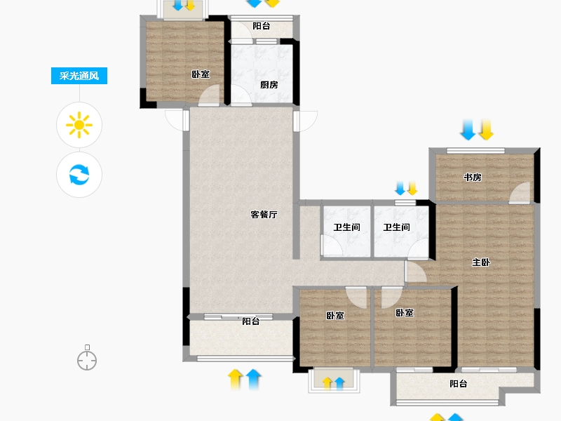 湖北省-武汉市-鼎盛璟城-143.20-户型库-采光通风