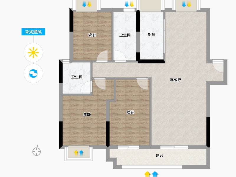 湖北省-武汉市-城投融创国博城-97.07-户型库-采光通风