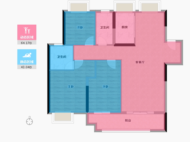 湖北省-武汉市-城投融创国博城-97.07-户型库-动静分区