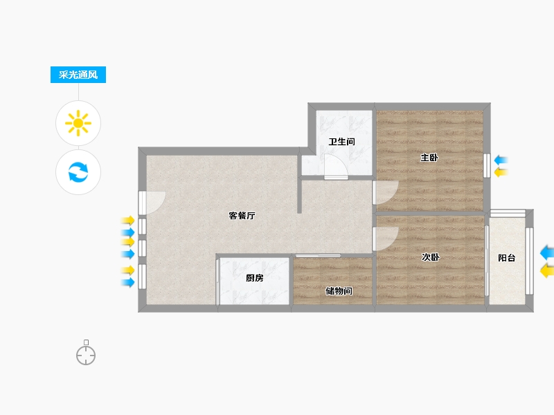 福建省-泉州市-丰盛假日城堡-65.05-户型库-采光通风