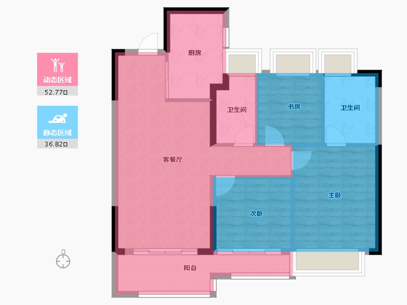 上海-上海市-金地虹桥峯汇-80.80-户型库-动静分区