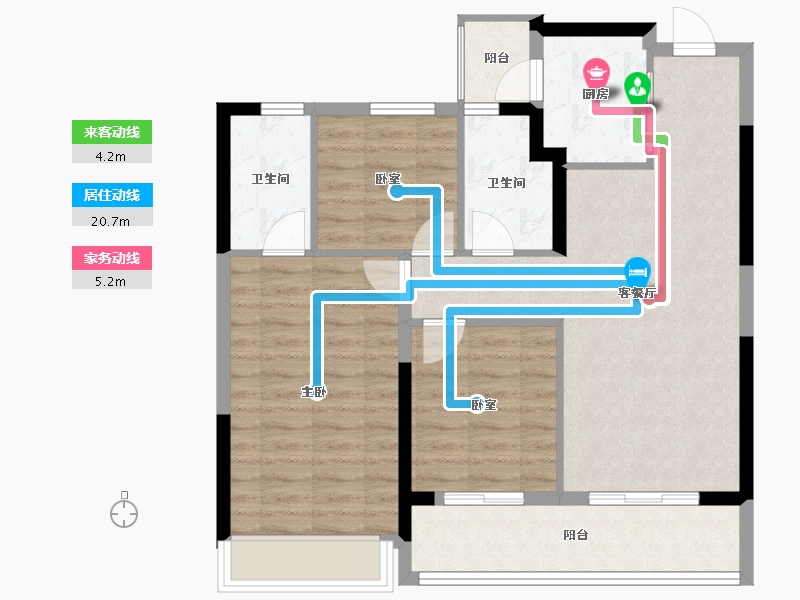 浙江省-杭州市-星遇光年府-82.20-户型库-动静线