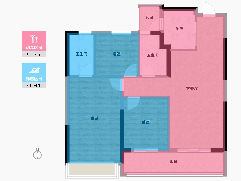 浙江省-杭州市-星遇光年府-82.20-户型库-动静分区