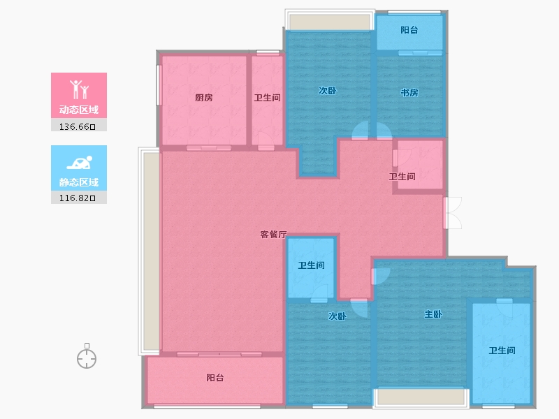 湖北省-武汉市-武汉瑞府-230.38-户型库-动静分区