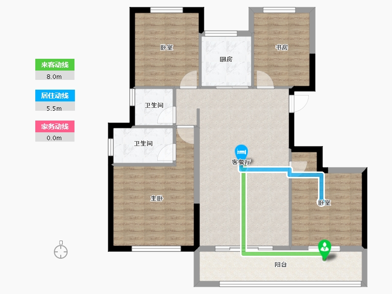 浙江省-宁波市-奥克斯·山悦云庭-104.71-户型库-动静线