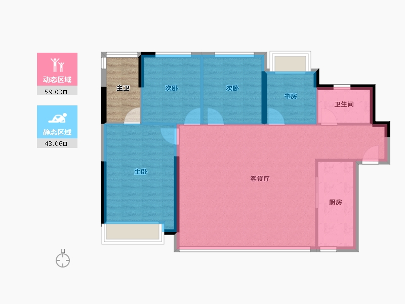 四川省-成都市-能建紫郡公馆-98.56-户型库-动静分区