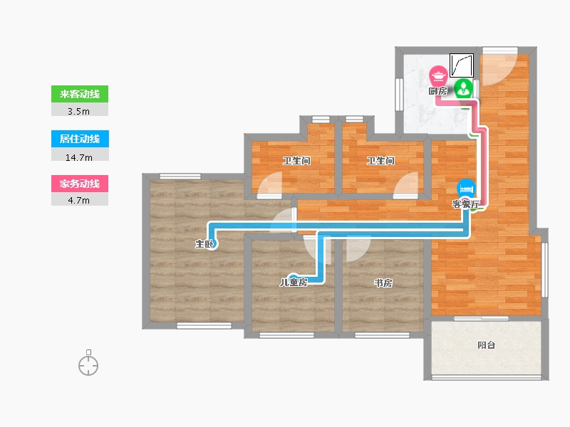 广东省-广州市-招商电建雍云邸-60.80-户型库-动静线