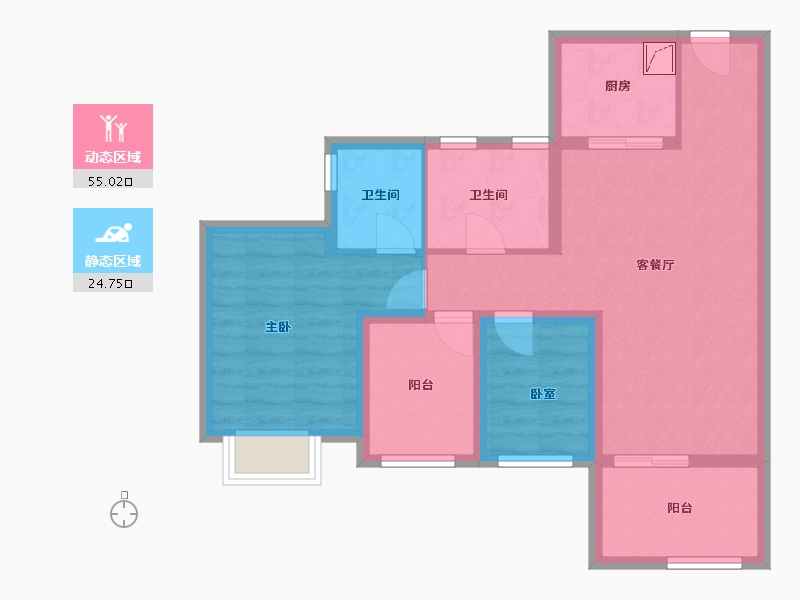 广东省-广州市-越秀·大学·星汇城-70.01-户型库-动静分区