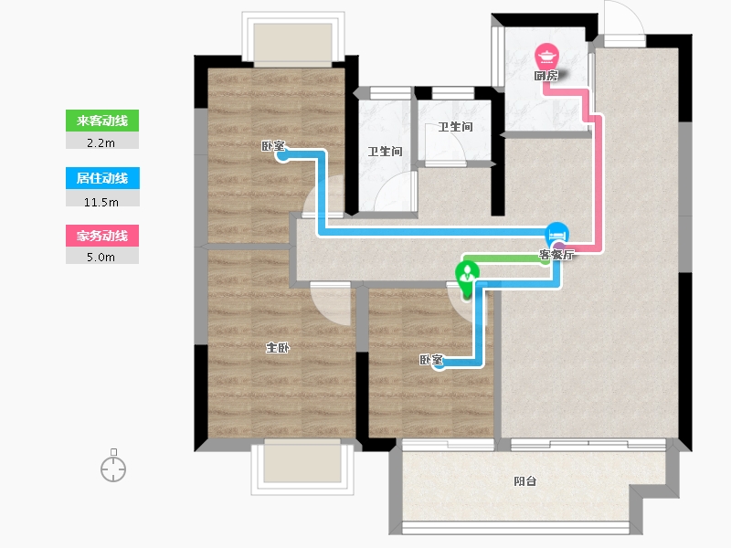 湖北省-武汉市-能建·长江华府-68.87-户型库-动静线