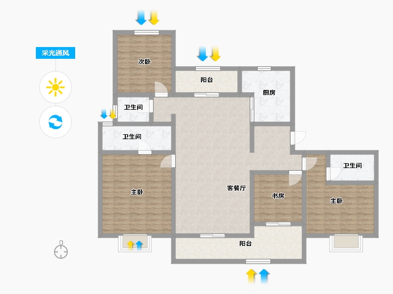 广东省-广州市-华发越秀·和樾府-136.00-户型库-采光通风