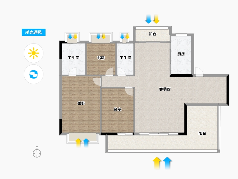 湖北省-武汉市-能建·长江华府-149.41-户型库-采光通风