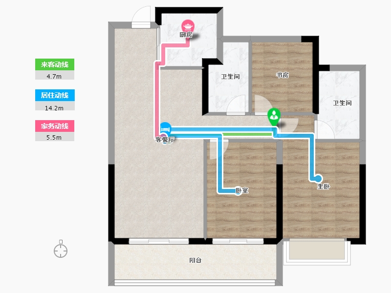 浙江省-宁波市-荣安·新月河滨-88.00-户型库-动静线