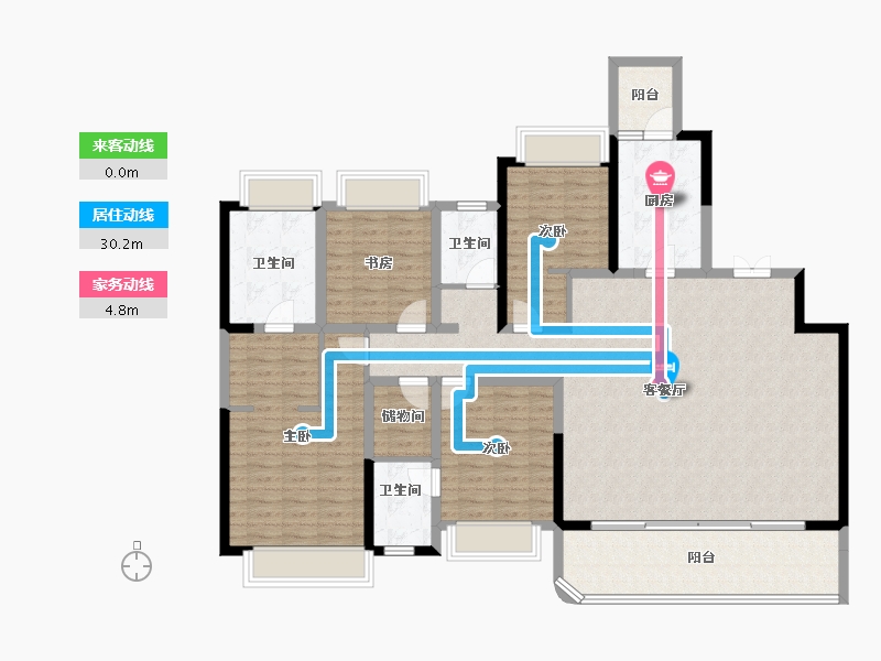 四川省-成都市-天府公园未来城-148.99-户型库-动静线