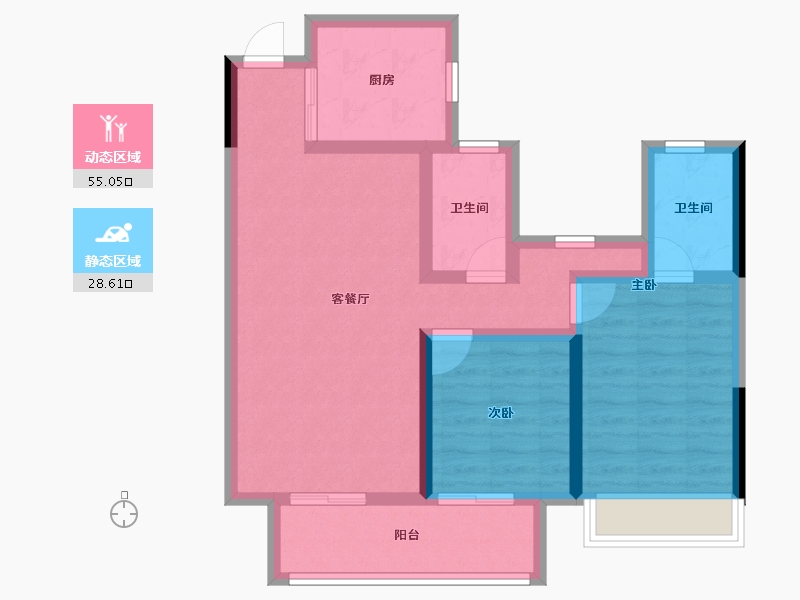 浙江省-杭州市-东海闲湖城栖霞湾-73.51-户型库-动静分区