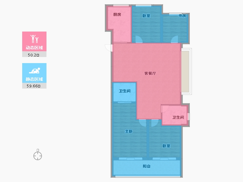 浙江省-宁波市-荣安·新月河滨-100.00-户型库-动静分区