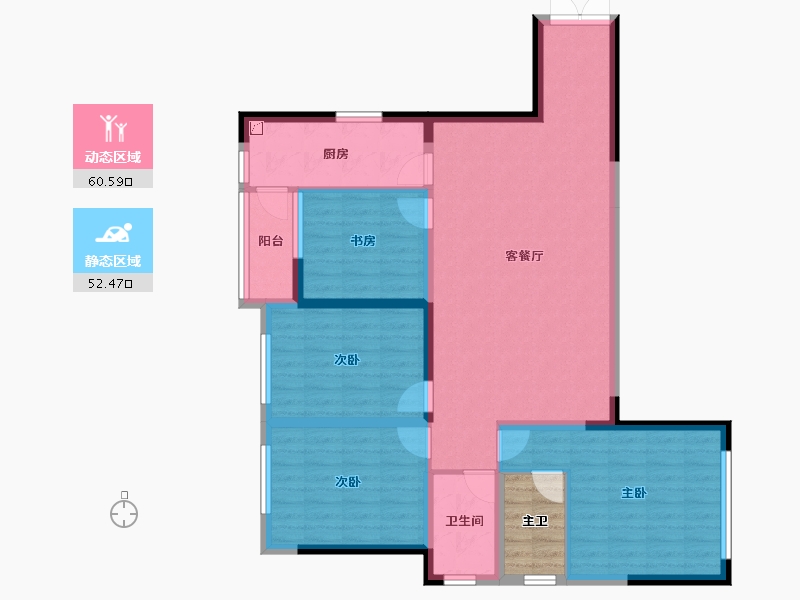 四川省-成都市-中港东湖壹号-105.20-户型库-动静分区