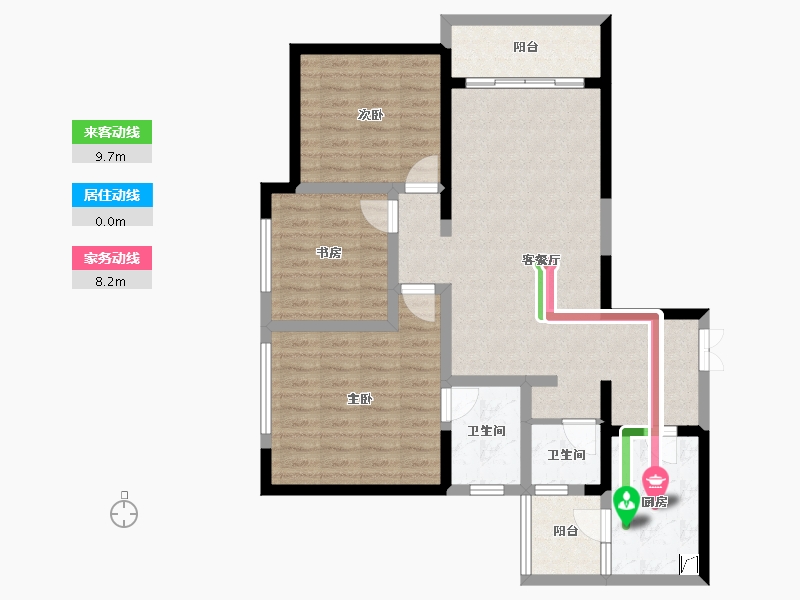 四川省-成都市-天府公园观澜8号-91.75-户型库-动静线