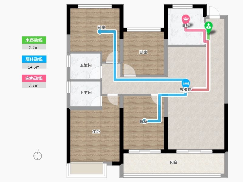 浙江省-宁波市-荣安·新月河滨-100.00-户型库-动静线