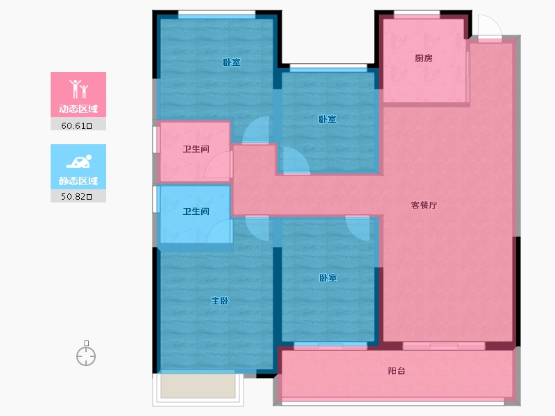 浙江省-宁波市-荣安·新月河滨-100.00-户型库-动静分区