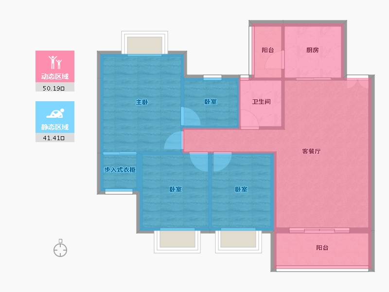 广东省-珠海市-三好名苑-82.57-户型库-动静分区