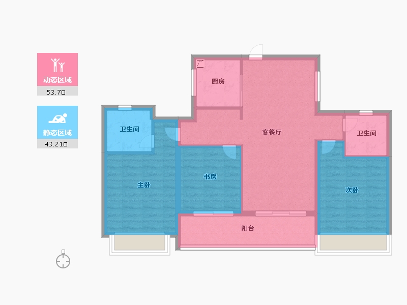 浙江省-杭州市-锦翠金宸府-86.99-户型库-动静分区