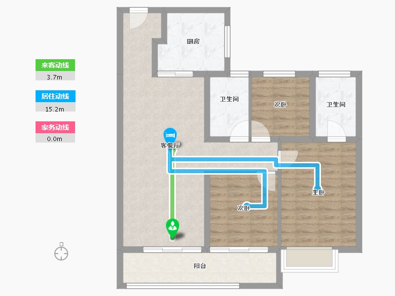 江苏省-南京市-华润置地中心·云上润府-87.60-户型库-动静线