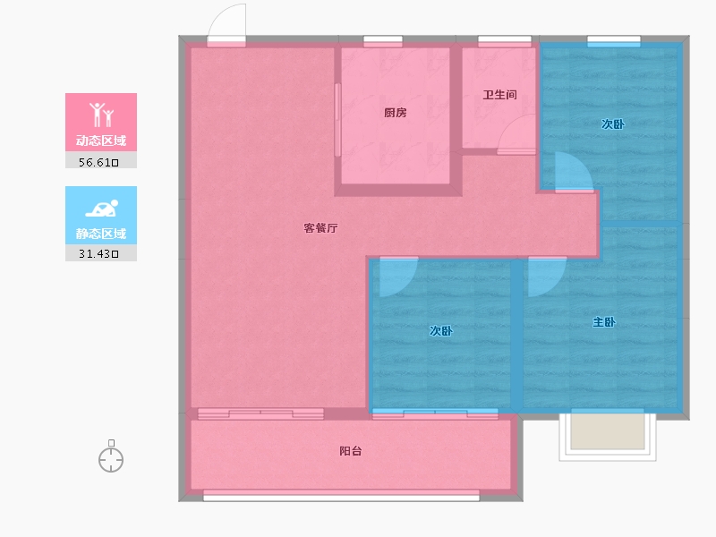 江苏省-南京市-金基雅明-79.59-户型库-动静分区