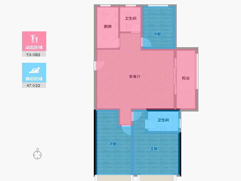 湖北省-武汉市-经发金地四季都会-94.84-户型库-动静分区