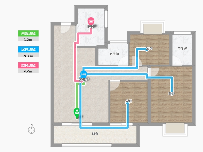 江苏省-南京市-越秀天萃-88.35-户型库-动静线