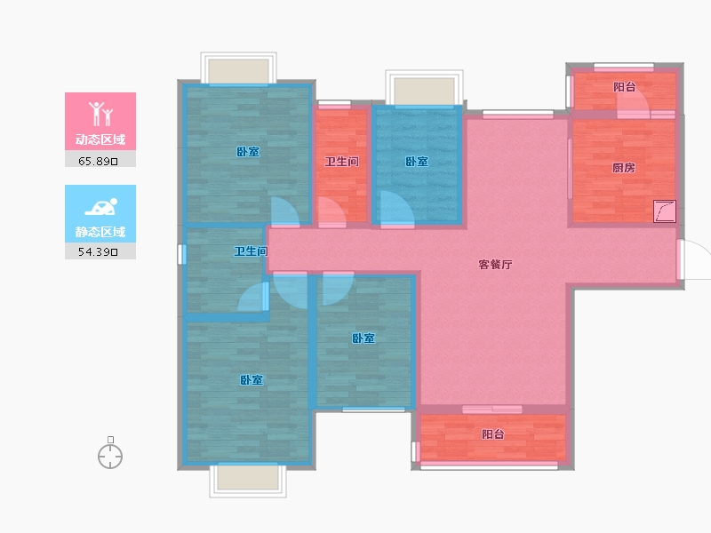 广东省-广州市-广州恒大紫荆学府-107.37-户型库-动静分区