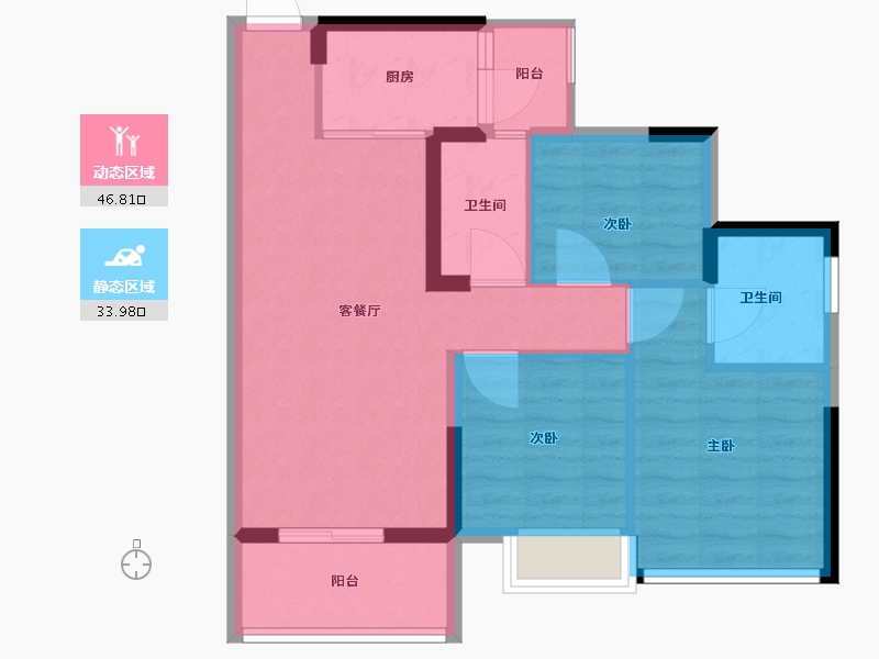 广东省-佛山市-锦龙花园-72.00-户型库-动静分区