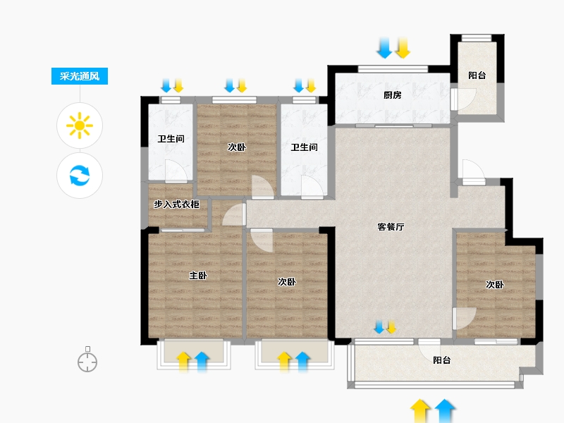 山东省-烟台市-天鸿首府-112.00-户型库-采光通风