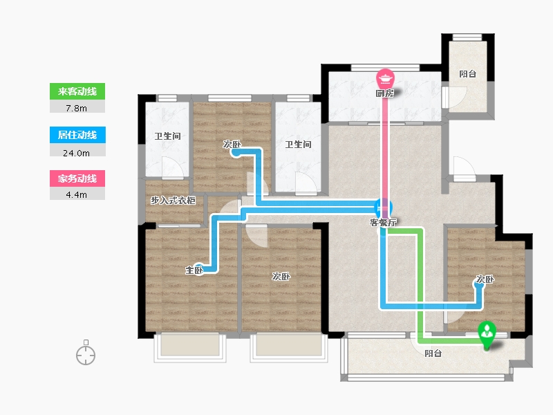 山东省-烟台市-天鸿首府-112.00-户型库-动静线