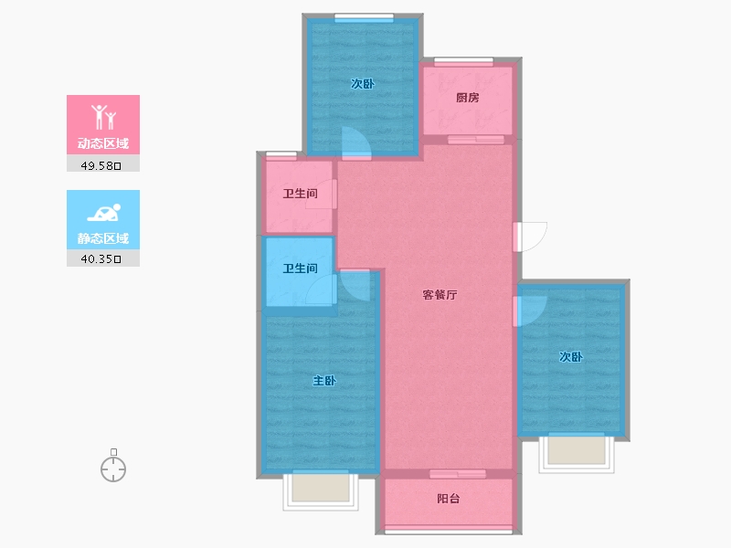 河北省-保定市-普霖第一城-80.03-户型库-动静分区