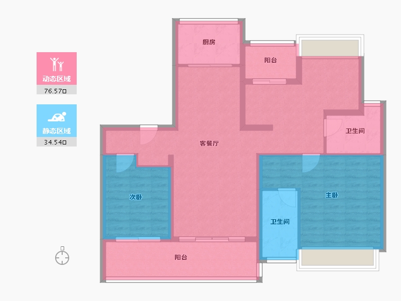 广东省-广州市-越秀瑞麓府-102.00-户型库-动静分区