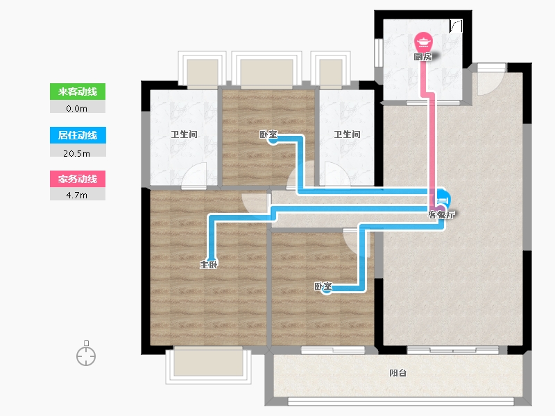 湖北省-武汉市-武汉城建·雲栖湖岸-88.03-户型库-动静线