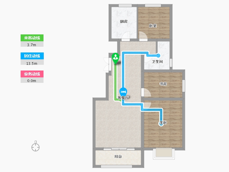 山东省-烟台市-德怡嘉苑-85.85-户型库-动静线