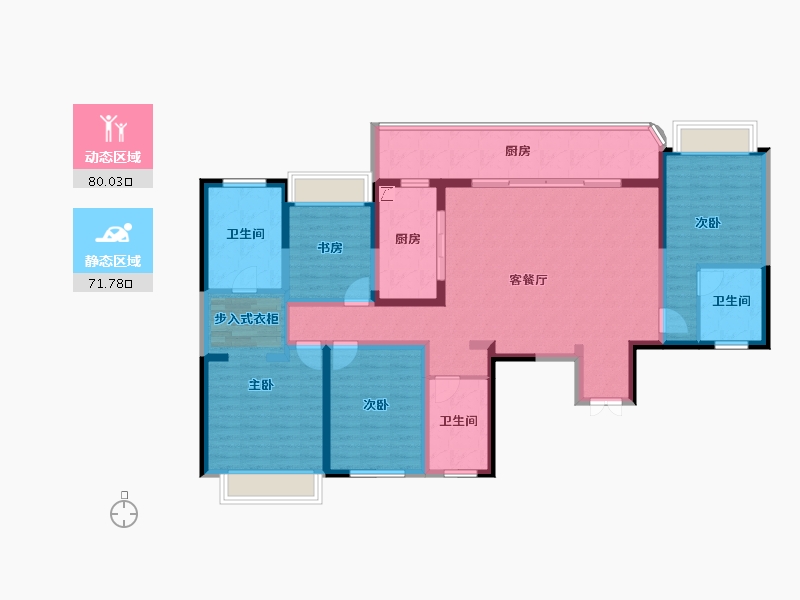 四川省-成都市-天府公园未来城-135.46-户型库-动静分区