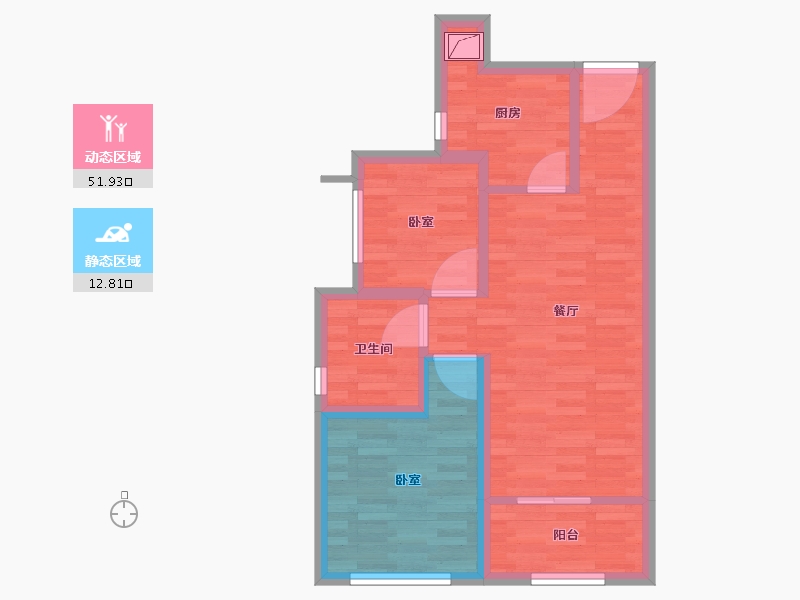 广东省-广州市-广州恒大紫荆学府-56.60-户型库-动静分区