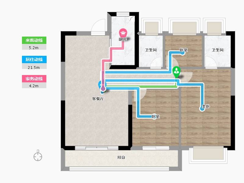 湖北省-武汉市-武汉城建·雲栖湖岸-78.54-户型库-动静线