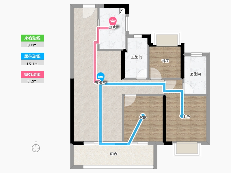 湖北省-武汉市-招商·武汉城建未来中心-77.60-户型库-动静线