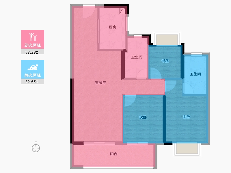 湖北省-武汉市-招商·武汉城建未来中心-77.60-户型库-动静分区