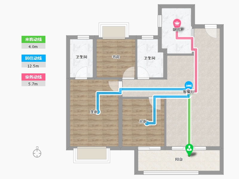 江苏省-南京市-越秀天萃-80.25-户型库-动静线