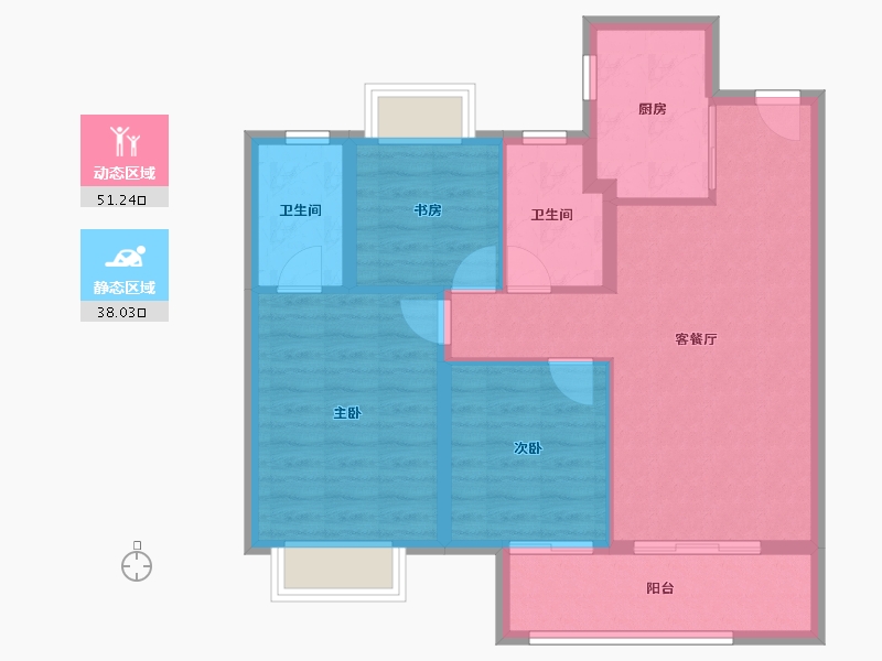 江苏省-南京市-越秀天萃-80.25-户型库-动静分区