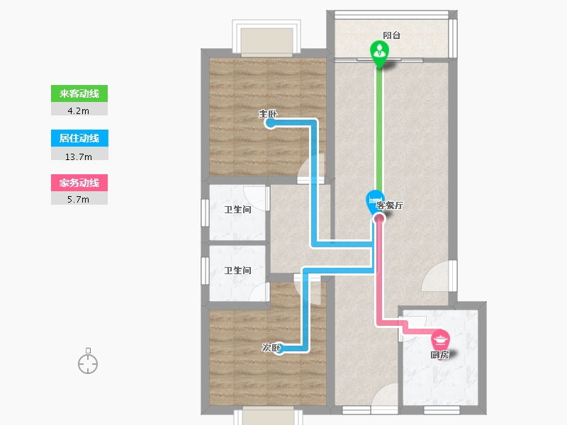 北京-北京市-BOBO自由城-70.85-户型库-动静线