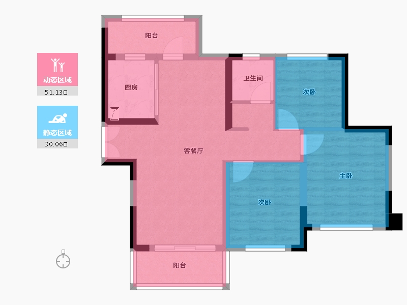 四川省-成都市-高投贤悦府-71.82-户型库-动静分区