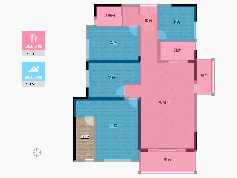 四川省-成都市-中港东湖壹号-123.76-户型库-动静分区