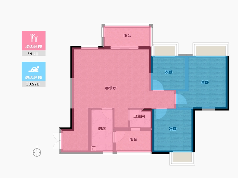 四川省-成都市-东宸锦悦府-73.50-户型库-动静分区